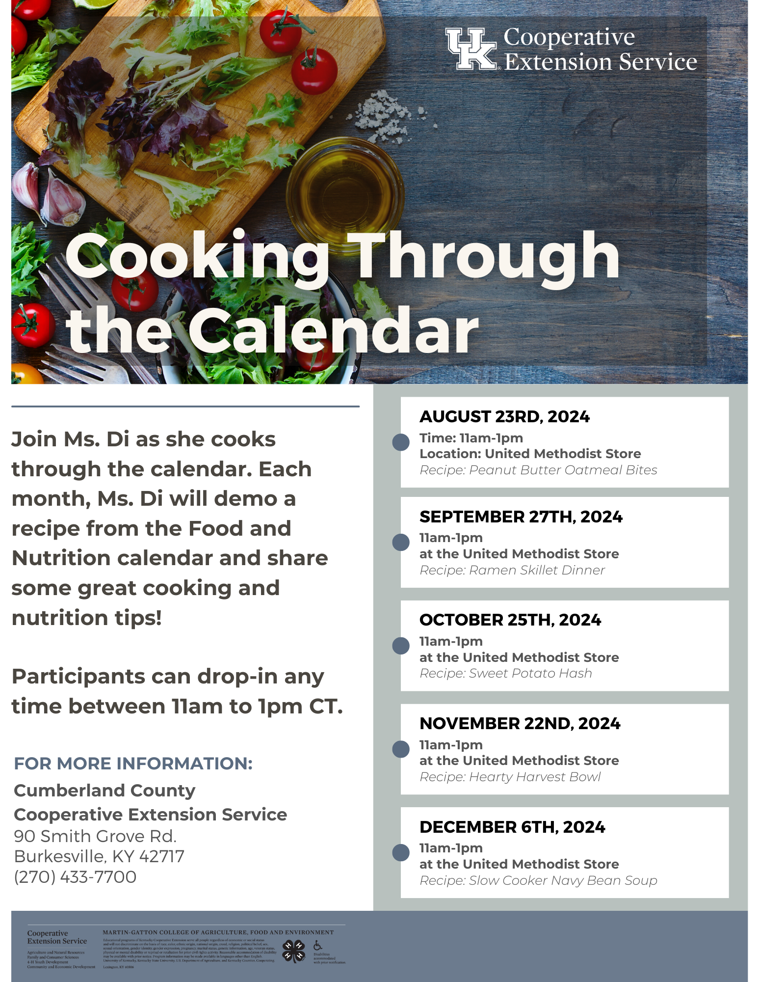 Cooking Through the Calendar Flyer